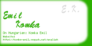 emil komka business card